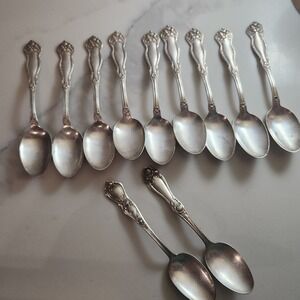 11pc Vintage Wm Rogers & Son AA 1947 Remembrance Silverplate Spoons Set Mixed